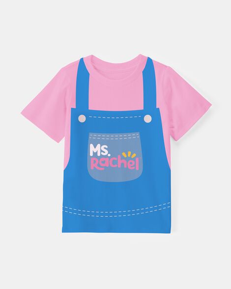 toddler girl ms. rachel short sleeve graphic tee - pink/blue
