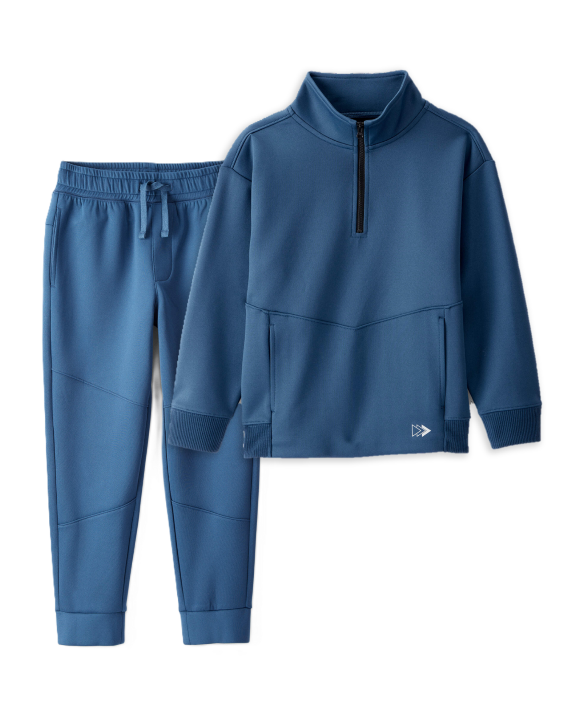 Boys 2-Piece Quarterzip Pullover & Joggers Set - Blue