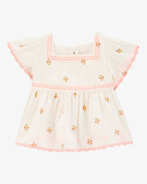 Product image 1 of Baby Flutter Sleeve Seersucker Top - Cream