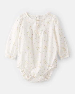 Baby Girl Organic Cotton Corduroy Overalls in Garden Bloom Print