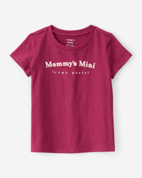 toddler girl mommy's mini short-sleeve graphic tee - burgundy