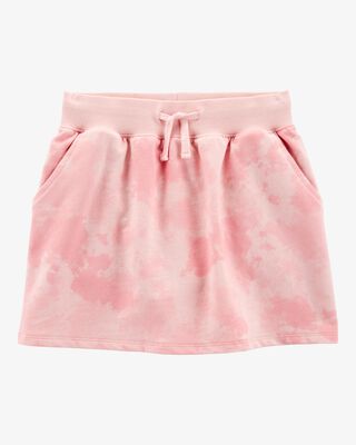 Product image 1 of Kid Drawstring Cloud Dye French Terry Skort - Pink