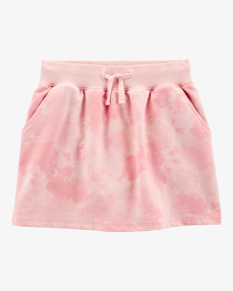  Product image 1 of Kid Drawstring Cloud Dye French Terry Skort - Pink