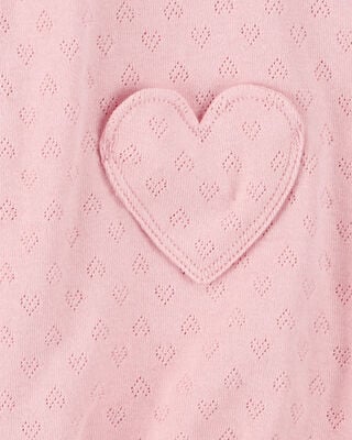 Product image 2 of Baby Heart Pockets Cotton Romper - Pink