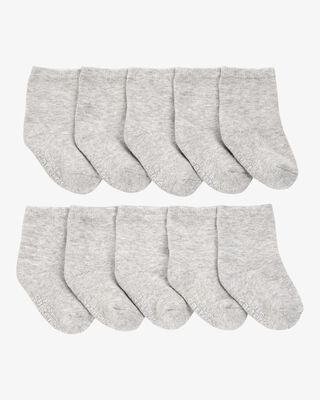 Product image 1 of Baby 10-Pack Crew Socks - Grey