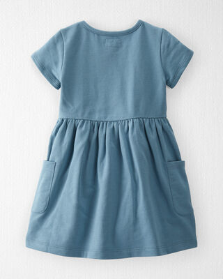 Product image 2 of Toddler Organic Cotton Pocket Dress in Cottage Blue