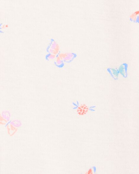 Product image 2 of Toddler 1-Piece Butterfly 100% Snug Fit Cotton Romper Pajamas - Ivory