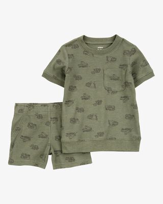 Product image 1 of Toddler 2-Piece Construction Outfit Set - Olive