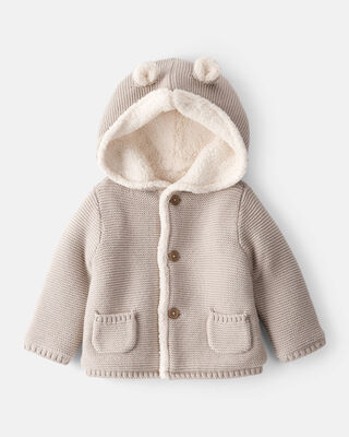 Baby Recycled Sherpa Jacket in Apple Print
