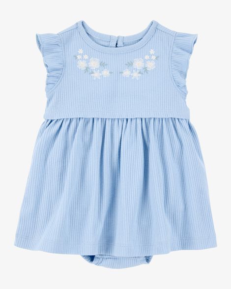 Baby 2-Piece Bodysuit Dress & Cardigan Set - Blue