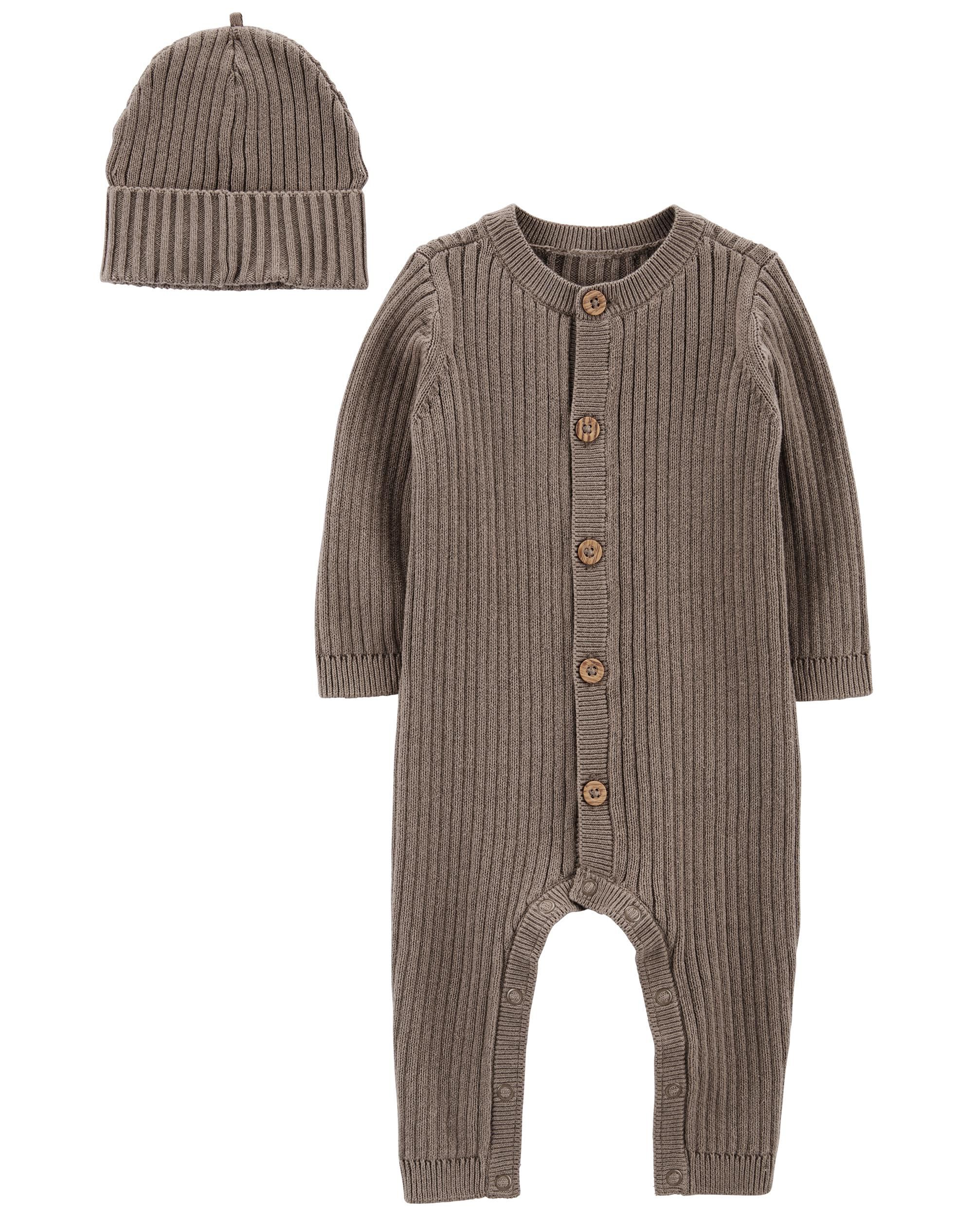 Baby 2-Piece Sweater Jumpsuit & Cap Set - Carter's | Carter's