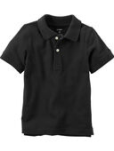Black - Toddler Black Piqué Polo Shirt, Selected