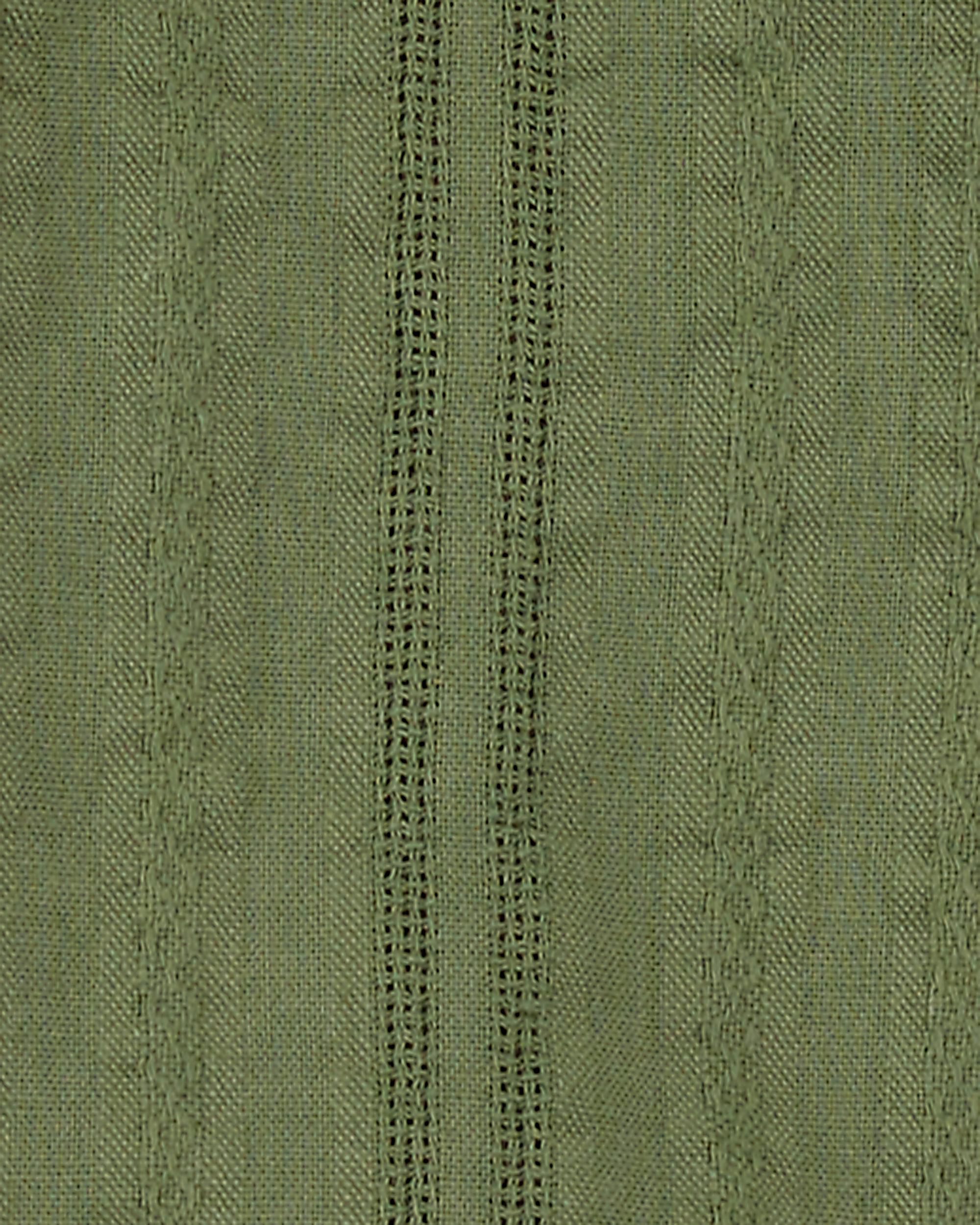 Baby Button-Down Cotton Romper - Green