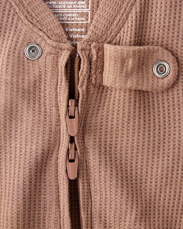 Product image 2 of Baby PurelySoft 2-Way Zip 1-Piece Pajamas - Brown