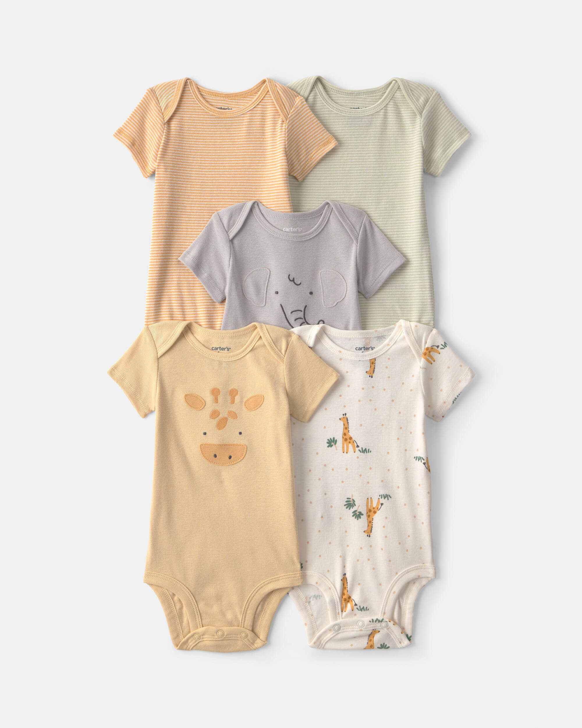 Carters baby 5-pack safari animal multipack bodysuits 12M Multi 34$