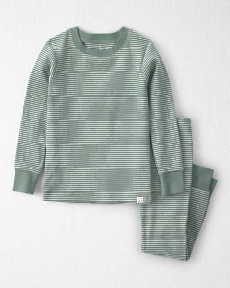 Toddler 2-Piece Organic Cotton Ribbed Pajamas in Stripes