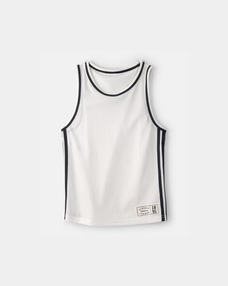 Boys Active Mesh Tank - White