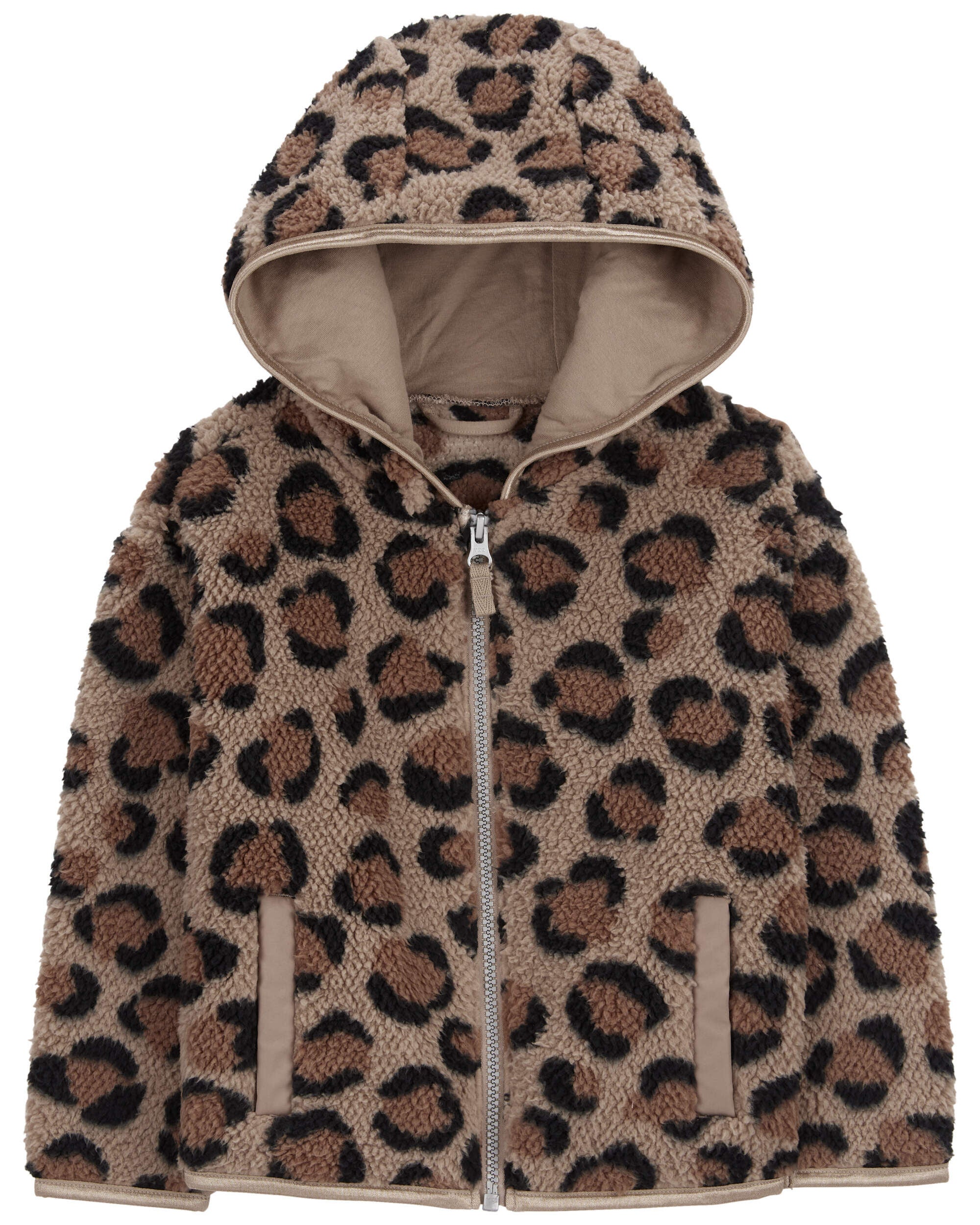 Toddler Leopard Zip Up Fleece Hoodie