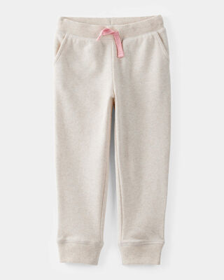 Product image 1 of Toddler Solid Fleece Drawstring Joggers - Oatmeal