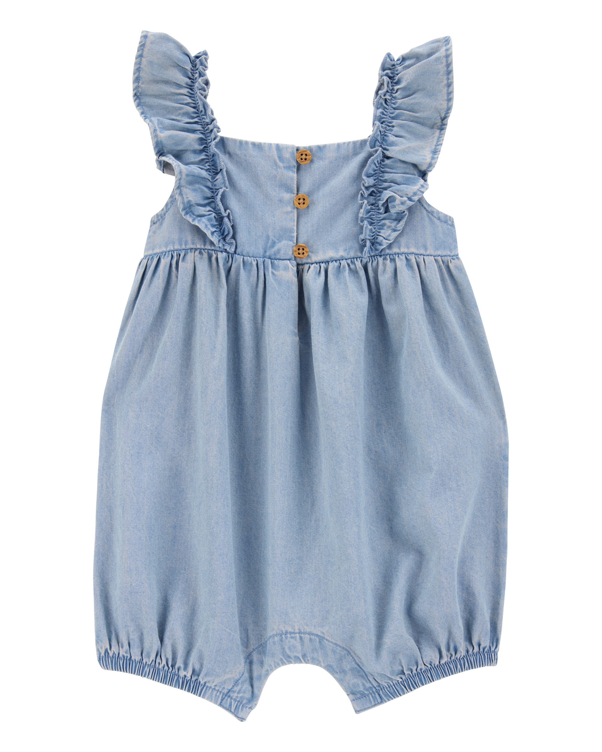 Baby Girl Chambray Flutter Romper