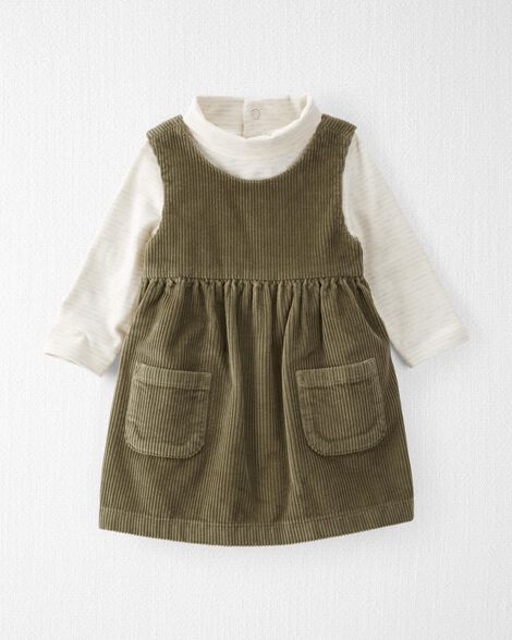 Product image 1 of Baby Organic Cotton Corduroy Dress and Mock Neck Bodysuit Set