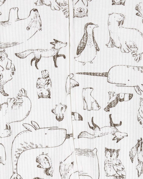  Product image 2 of Baby Animal Print 2-Way Zip Thermal Sleep & Play Pajamas