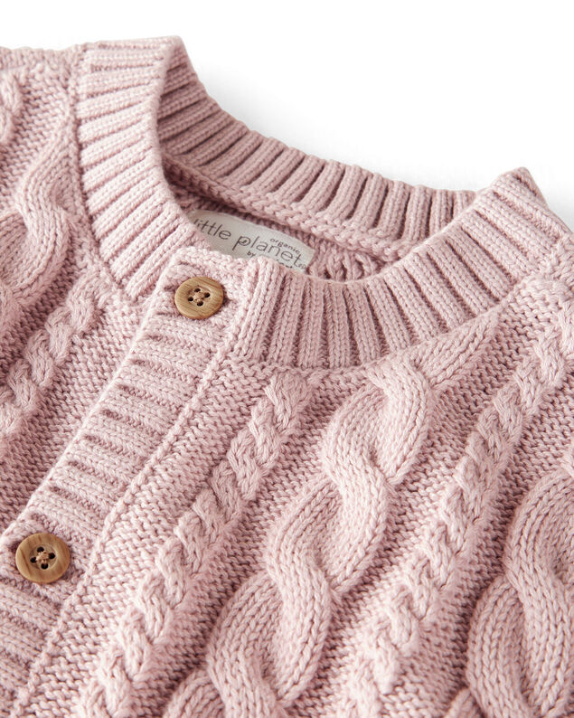Product image 2 of Girls Organic Cotton Cable Knit Cardigan