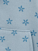 Blue - Baby Floral Zip-Up Fleece Hoodie, Selected
