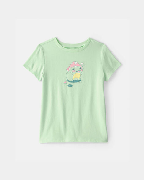 girls frog graphic tee - green