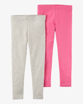 Product image 1 of Toddler 2-Pack Pink & Gray Leggings