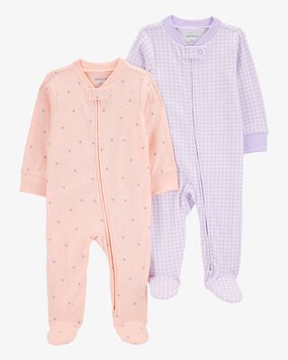 Product image 1 of Baby 2-Pack Print 2-Way Zip Cotton Sleep & Play Pajamas