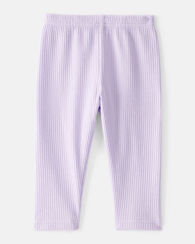 Product image 2 of Baby Girl Pull-On Stretch Rib Leggings - Purple