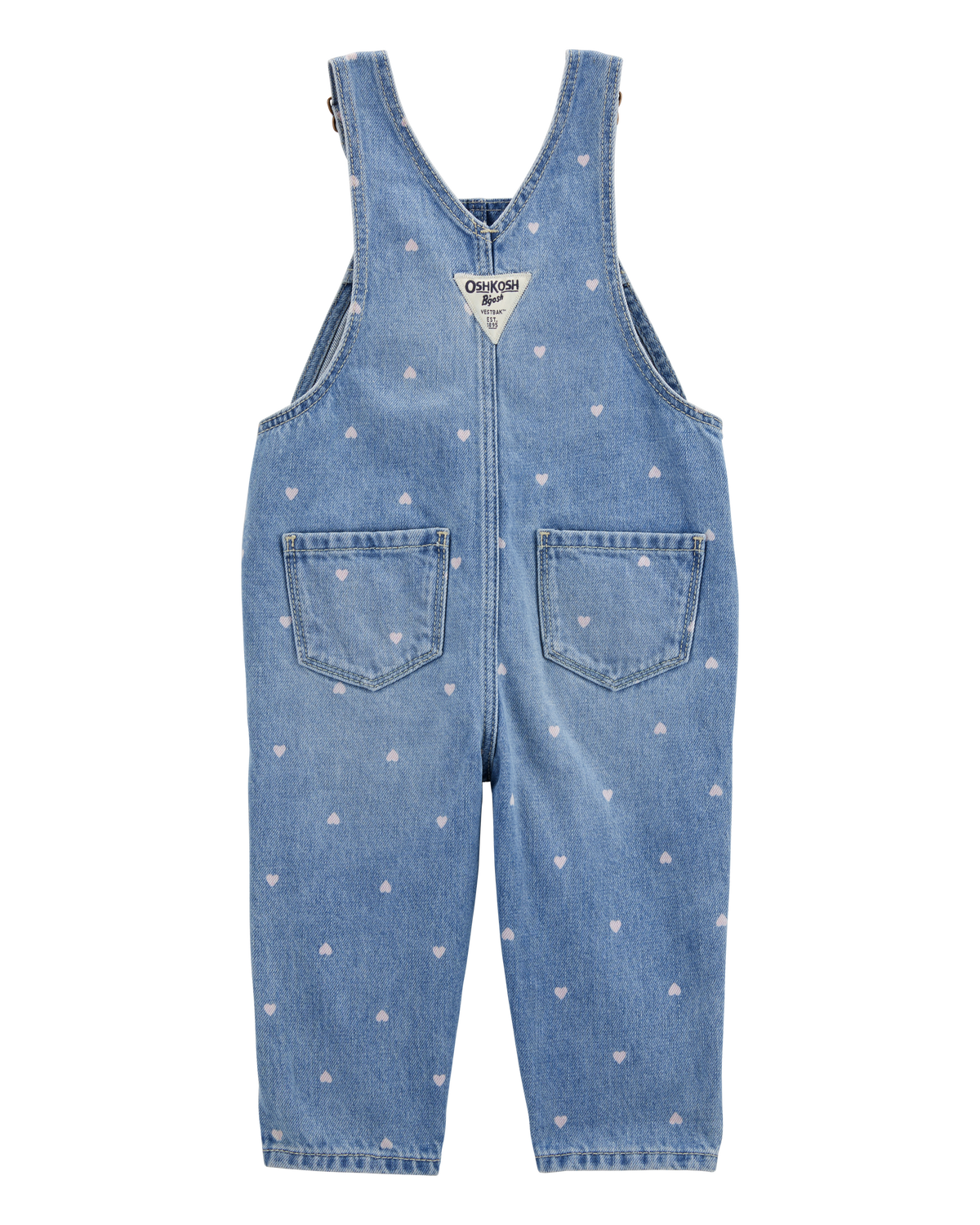 カーターズ　オーバーオール Baby Heart-Print Knit Denim Overalls - Blue - OshKosh | Carter's