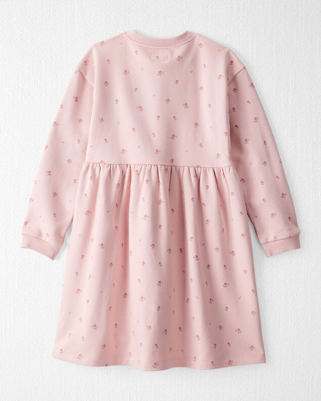 Product image 2 of Girls French Terry Dress Made with Organic Cotton in Blush Petals Print