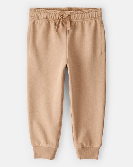 toddler boy french terry jogger - tan