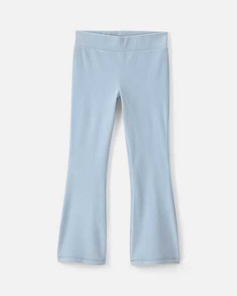 girls fleece wide-leg pants - blue