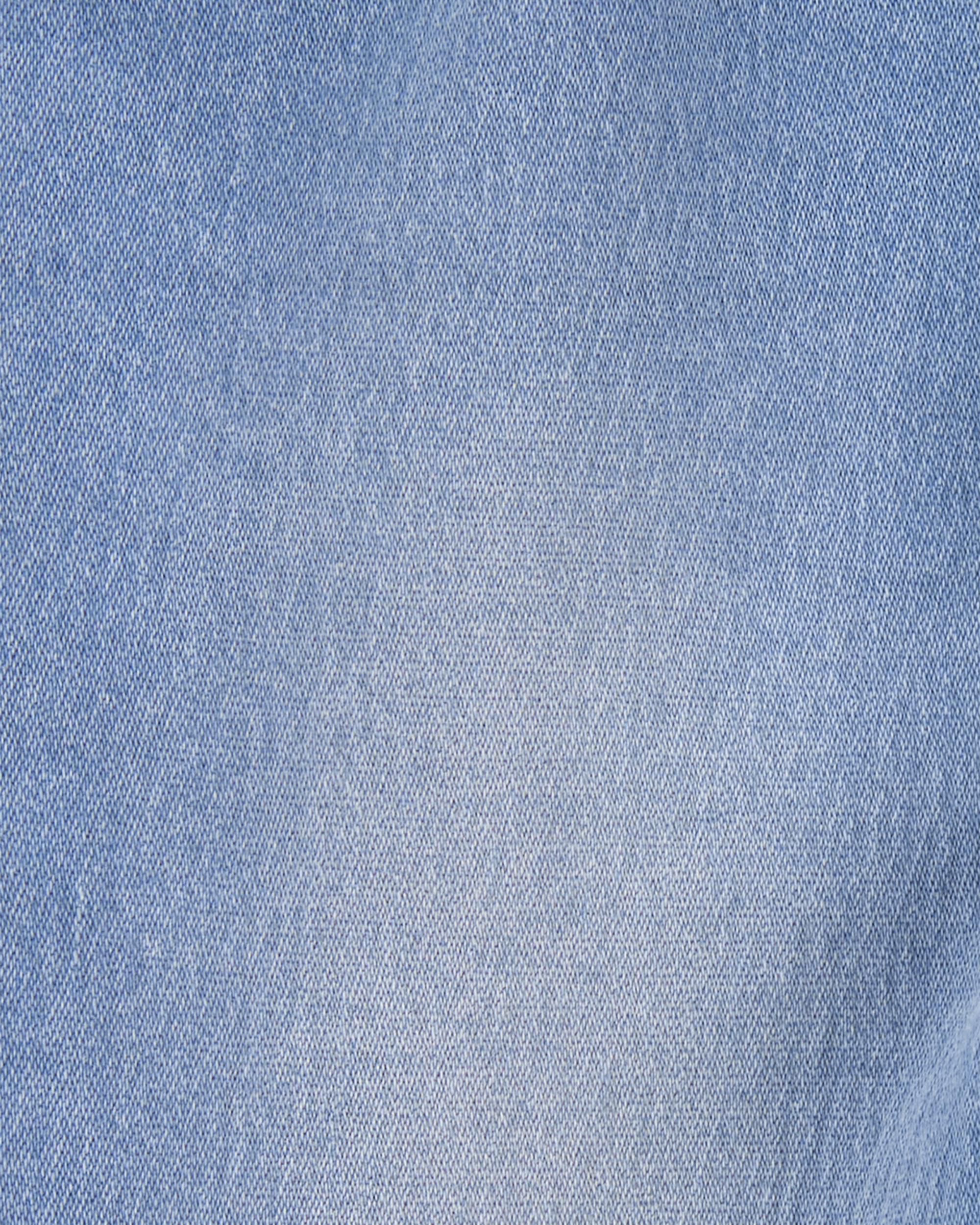 Baby Boy Medium Wash Pull-On Jeans With Snap Leg Closures