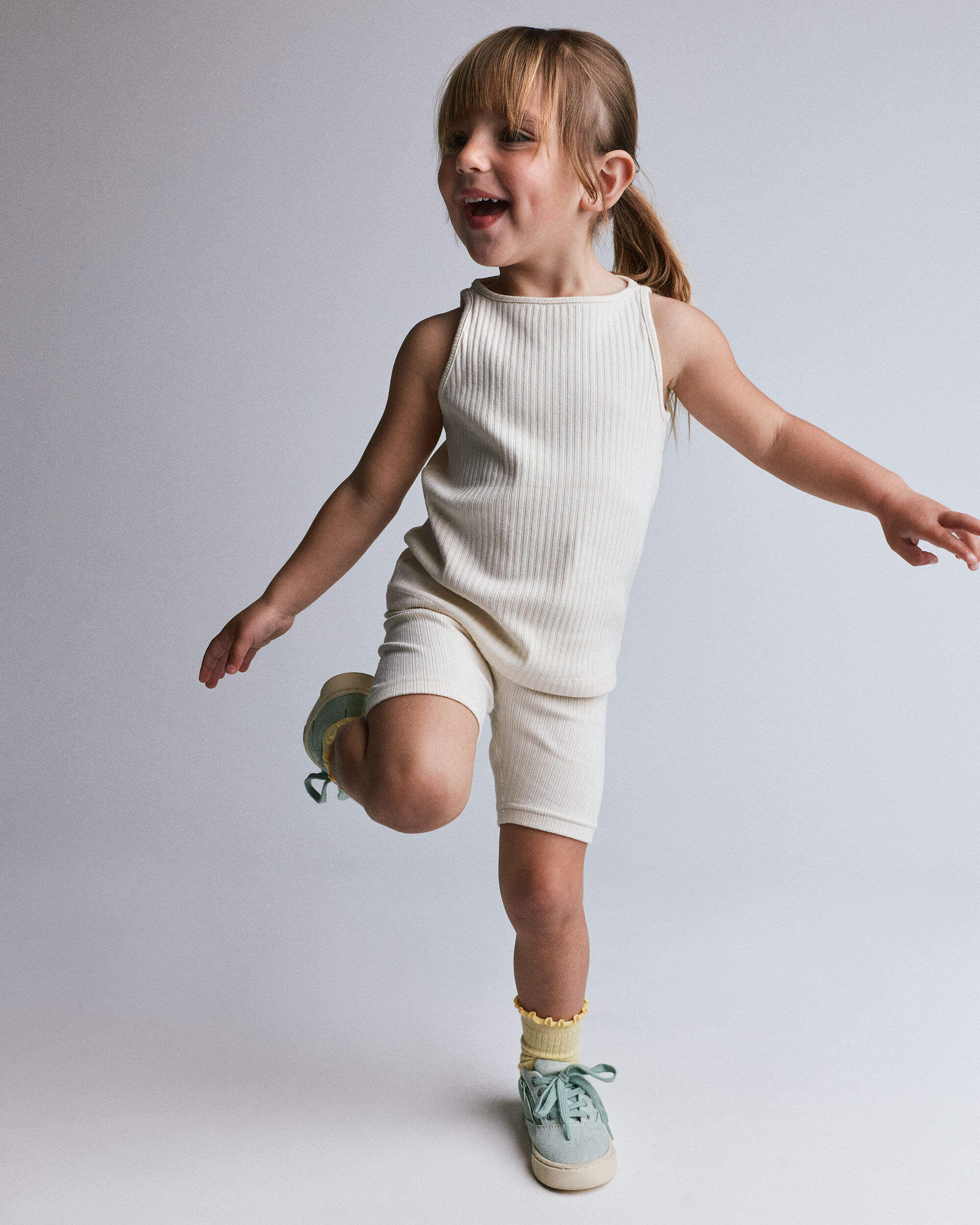 Otter Avenue Toddler Girl Ribbed Playtime Tank Top 12M Cream 9$