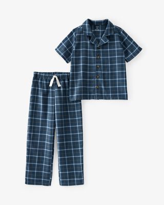 Boys Dinosaur Loose Fit 2-Piece Pajamas - Blue