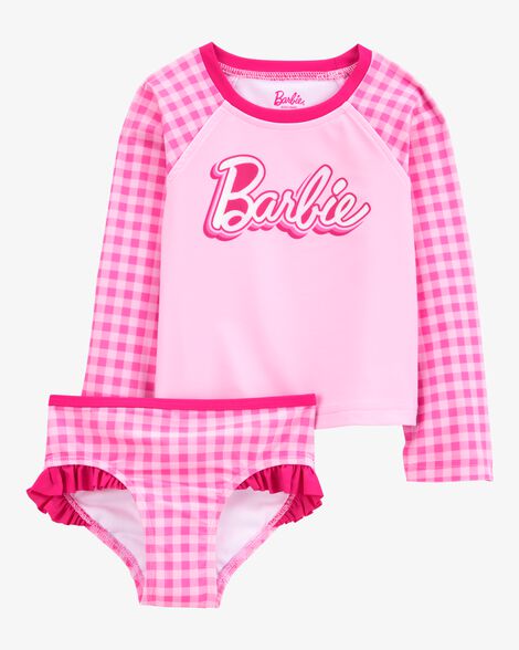  Product image 1 of Toddler Barbie™ 2-Piece Rashguard Swimsuit Set - Pink
