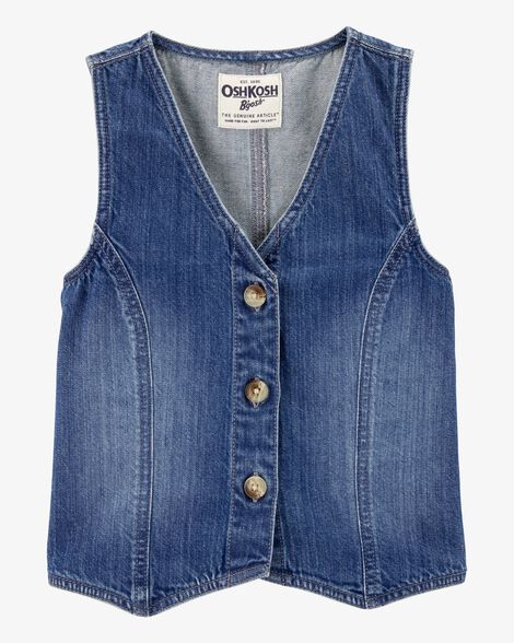 Product image 1 of Kid Iconic Denim Button-Down Vest - Blue