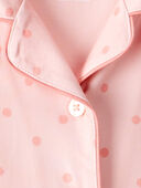 Pink - Toddler 2-Piece Polka Dot Coat-Style Pajamas - Pink, Selected