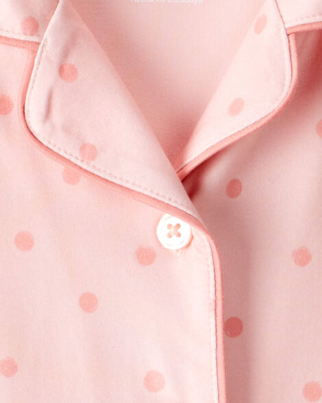  Product image 2 of Toddler 2-Piece Polka Dot Coat-Style Pajamas - Pink