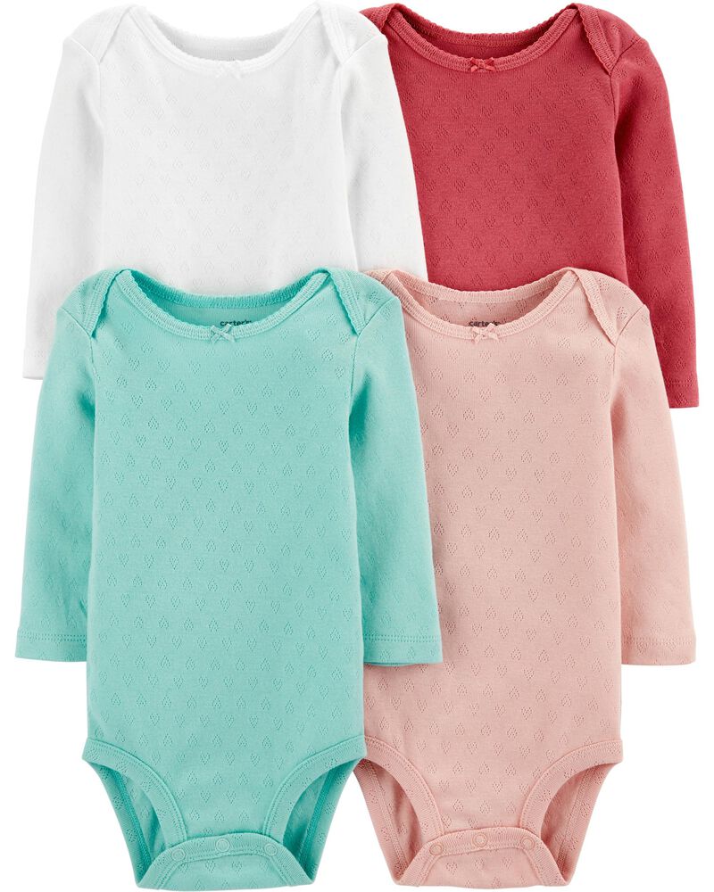 4 Pack Heart Original Bodysuits Carters Com