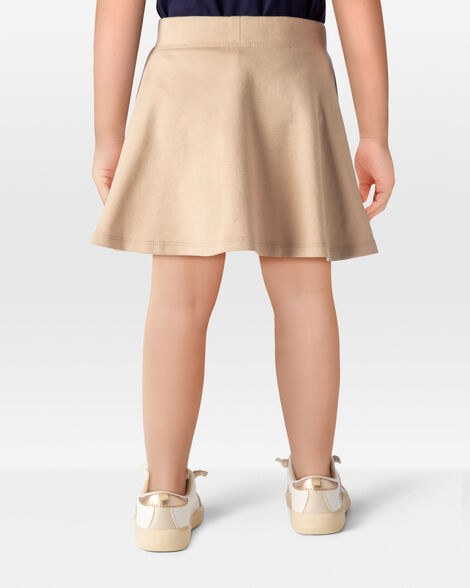  Product image 3 of Toddler Ponte Knit Uniform Skort - Khaki