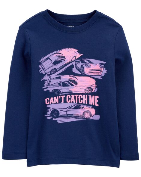 Product image 1 of Toddler Car Long-Sleeve Graphic Tee - Navy