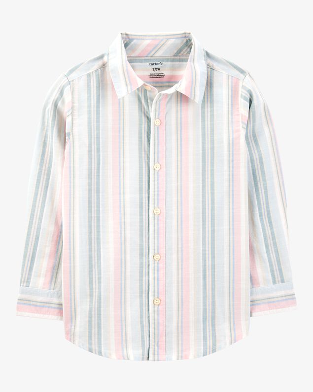 Product image 1 of Kid Striped Woven Long-Sleeve Button-Down Shirt