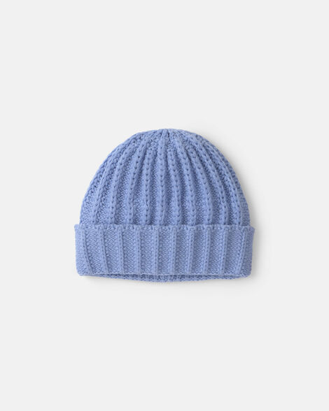 baby girl ribbed beanie - purple