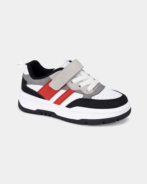 Toddler Boy Color Block Sneakers - Grey/Red