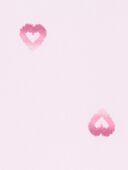 Pink - Toddler 1-Piece Heart-Print Long-Sleeve Rashguard Swimsuit - Pink, Selected